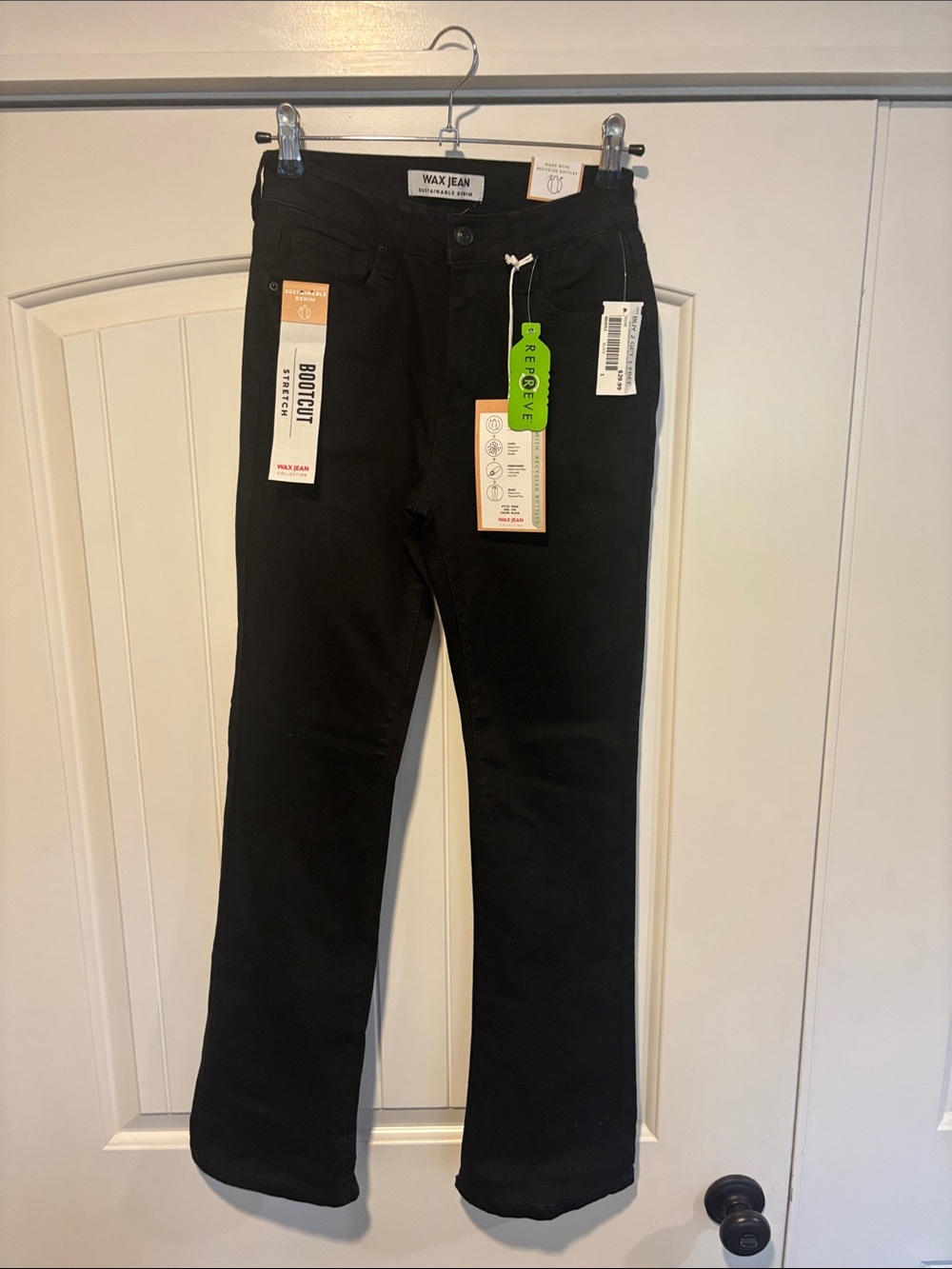 Wax Jean Black Bootcut Trousers